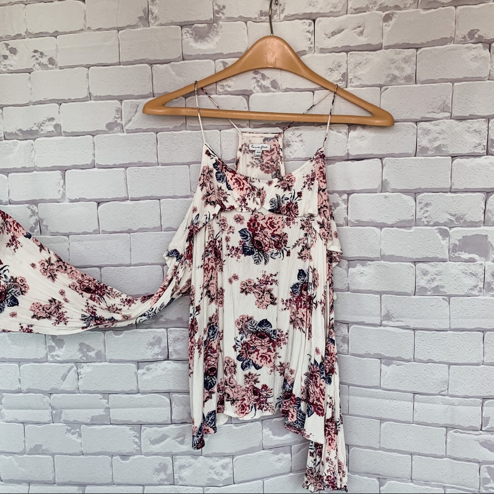 Cold shoulder floral top
